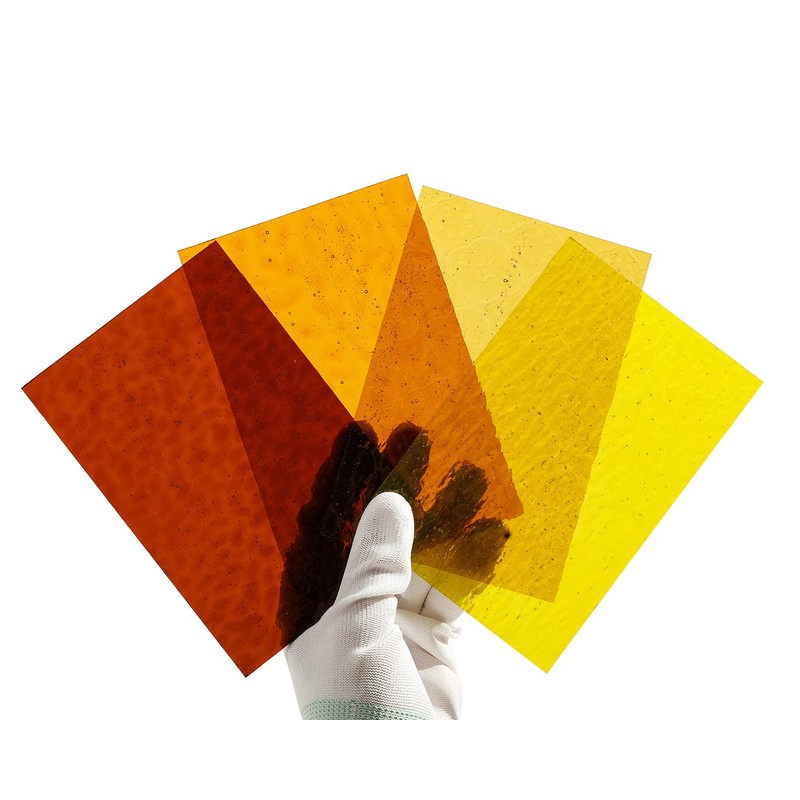 Lanyani 10 Sheets Transparent Stained Glass Sheets, 4x6 inch Colored
