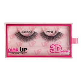 PINK UP | 3D Eye Lashes | Pestañas Postizas | Fibras de cabello sintético | Se adaptan perfecto a la forma de los ojos | Reutilizables | Modelo Megara | PKPES12