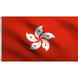 DMSE Hong Kong Special Administrative Region of The People's Republic of China Flag 2X3 Ft Foot 100% Polyester 100D Flag UV Resistant