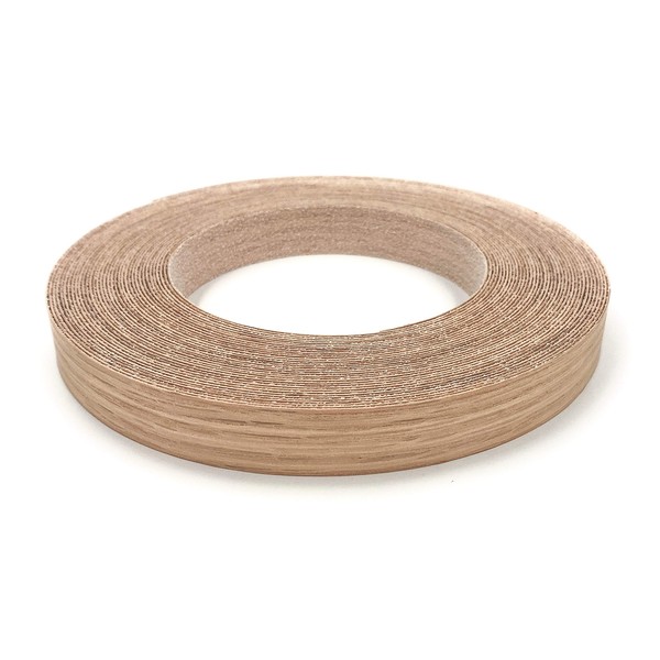 Edge Supply Red Oak 3/4 inch X 50 ft Roll of Plywood Edge Banding – Pre-glued Real Wood Veneer Edging – Flexible Veneer Edging – Easy Application Iron-on Edge Banding for Furniture – Made in USA