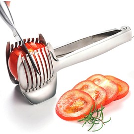 1Pc Tomato Lemon Slicer Holder Egg Slicing Tool Onion Shredder Cutter Guide Tongs Round Fruit Tongs, Lemon CutterTomato Slicer Round Handheld Fruit Tongs Onion Holder,Round Lemon Egg Slicing Tool