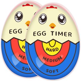 Lasubst Egg Timer for Boiling Eggs that Changes Color When Done, Tricolor, Pack of 2