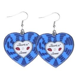 Sabrina Carpenter Earrings Short and Sweet Earrings for Women Fans Acrylic Purple Heart Earrings Dangle Album Inspired Earrings Merch Accessories for Costume Outfit Dress Decoration Christmas Gift