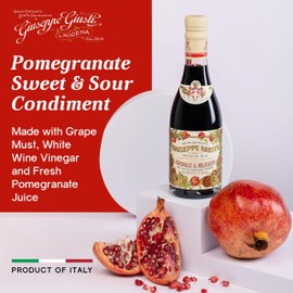 Giuseppe Giusti Pomegranate Sweet and Sour Condiment – Made With Balsamic Vinegar of Modena, Elevate Salads, Pasta, Desserts, and Craft Cocktails – 8.45 fl oz (250 ml) - Pack of 1