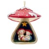 The Bridge Collection Mushroom Nativity Ornament - 4" Resin Holy