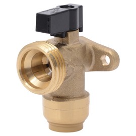 Sharkbite 25560LFA Washing Machine Angle Valve, 1/2 Inch x 3/4 Inch MHT Garden Hose Valve, Push-to-connect Copper, PEX, CPVC, PE-RT Pipe