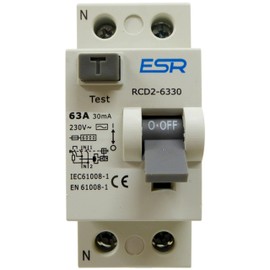 63A 30mA RCD Double Pole RCCB Trip Switch for DIN Rail 2 Module (63 Amp 30mA)