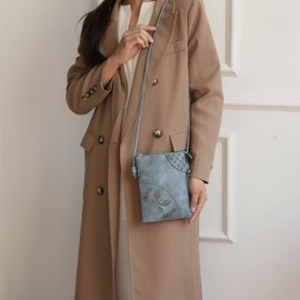 MKF Collection Crossbody Bags for Women Handbag, PU Leather Crossover, Small Shoulder Side Messenger Purse Navy