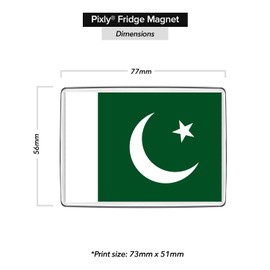 Pixly® Pakistan Flag Fridge Magnet Large Jumbo Size Pakistani Keepsake Country Souvenir Novelty Refrigerator Magnets Gift