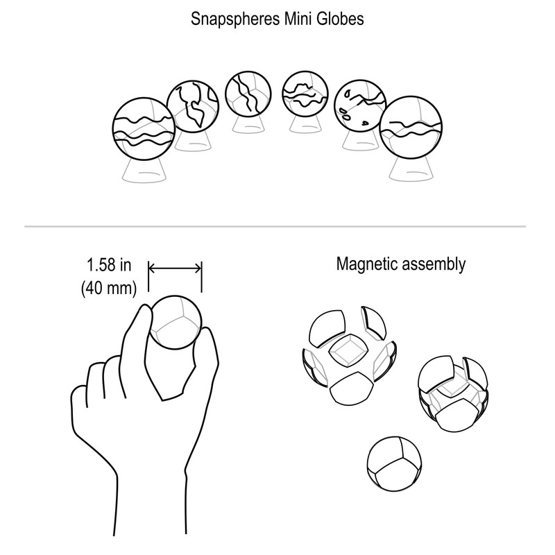 Moon globe - Snapspheres mini 1.58"