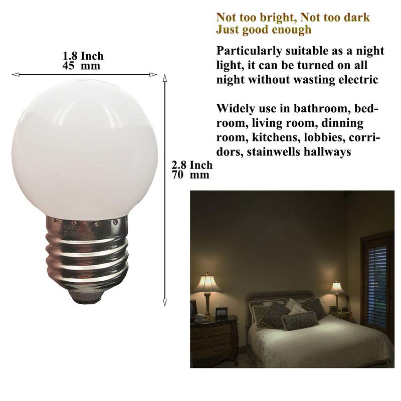 LED G14 Light Bulb 1 Watt Low Wattage Globe Small