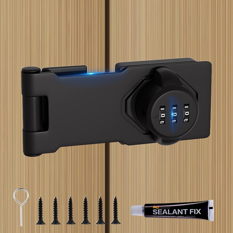 Plowatxi Cabinet Door Lock with Combination 3-Digit Anti-Pry Keyless Cabinet