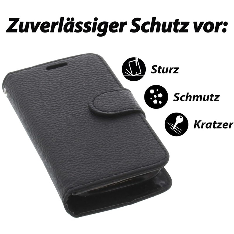 foto-kontor Case Compatible with Emporia Euphoria V50 Book Style Black