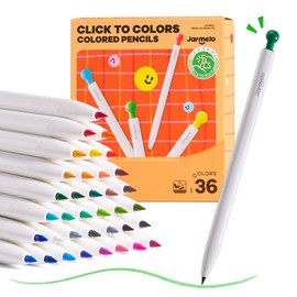 Jar Melo Mechanical Colored Pencils 36 Count, Erasable Oil-Based Pastel Pencils with Sharpener, Retractable 3mm Thick Color Leads, Drawing & Art Supplies for Kids 6-12, Artists Adults Coloring Books