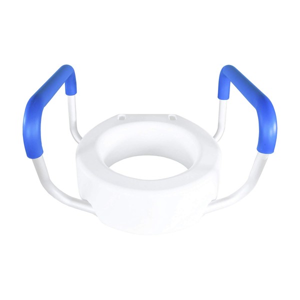 PCP Raised Toilet Seat, 4 Inch Lift, Elevated Height, Removable Arms, Injury Recovery Handicapped