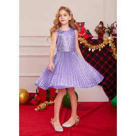 Girls Purple Dress Size 6-7 Sequin Ruffle Party Graduation Prom Dance Dresses