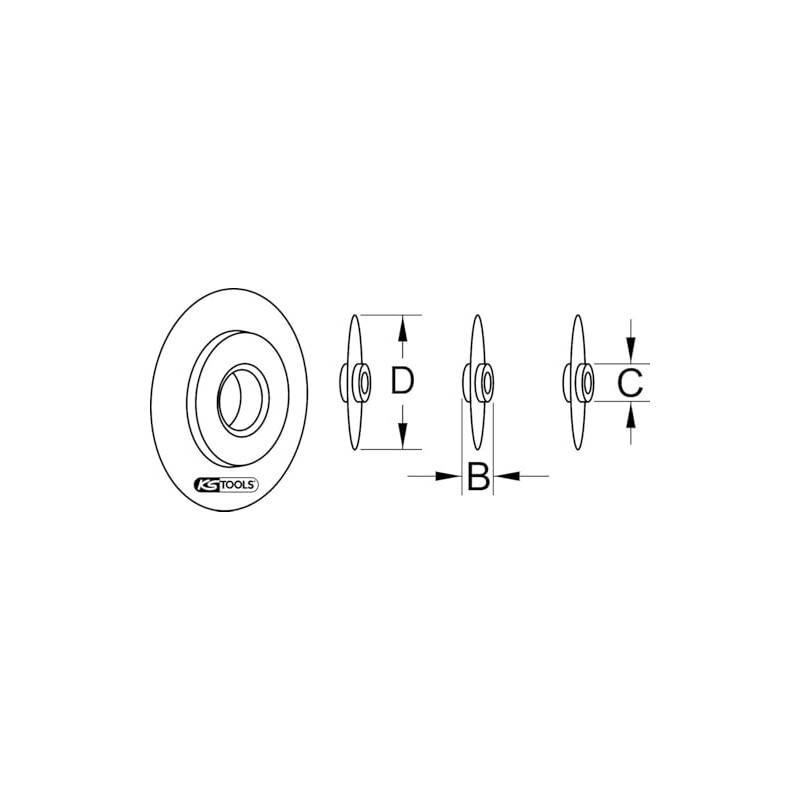 KS Tools 103.5001 Replacement Cutting Wheel for Pipe Cutter, Metal,