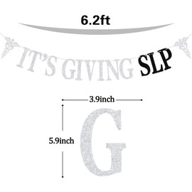 Black Glitter It's Giving SLP Banner, Class of 2024/So Proud of You/Congrats Nurse, SLP 2024 Graduation Party Decorations Supplies