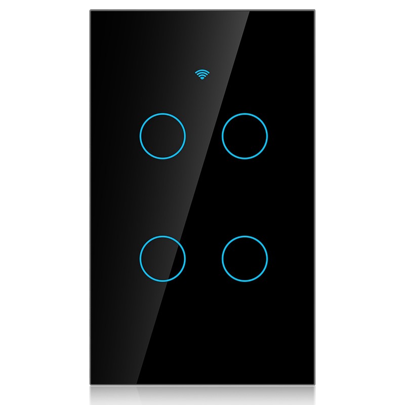 WiFi Touch Screen Switch Single Circle for 4‑Way AC