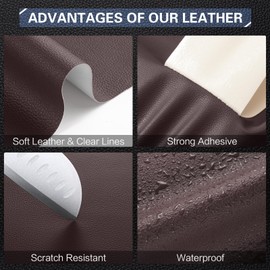 Leather Repair Kit for Furniture 16"x 63" Leather Tape Repair Patch Self Adhesive Sofa Vinyl Repair Patch Kit for Car Seat,Couch,Boat Seat,Chair - Dark Brown