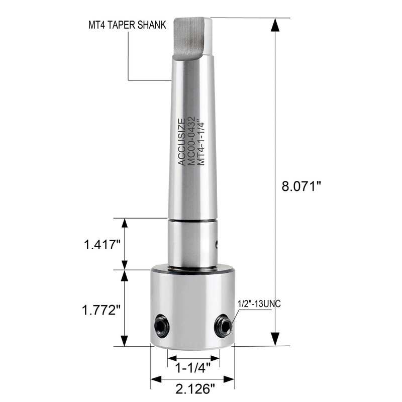 Accusize Industrial Tools Magnetic Drill Annular Cutter Arbor Mt4 to
