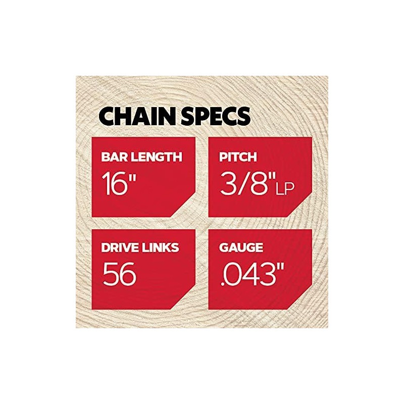 Oregon Chainsaw Chain 3/8" LP Pitch, .043" (1.1 mm) Gauge