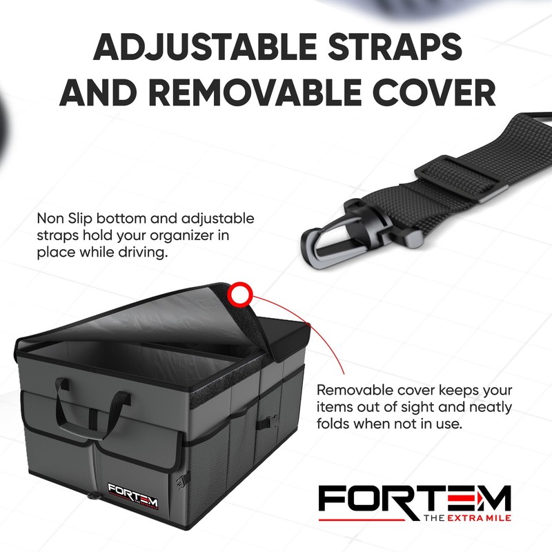 FORTEM Trunk Organizer For SUV Car Trunk Organizer, Foldable Storage,
