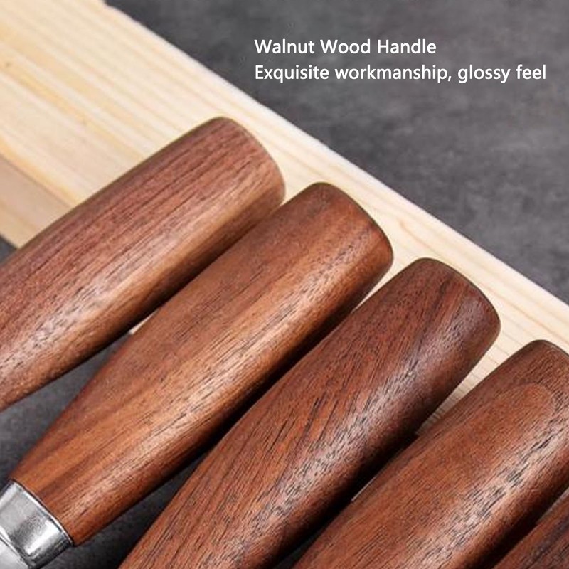 Wood Carving Knife Stainless Steel Blade Walnut Handle Whittling Knife