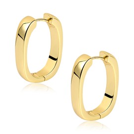 ALEXCRAFT Silver 925 Hoop Earrings for Women, Small Thick Square Hoop Earrings, Hypoallergenic Small Huggie Earrings, Hoop Earrings, Small Wide Square Hoop Earrings for Women Girls, Silver