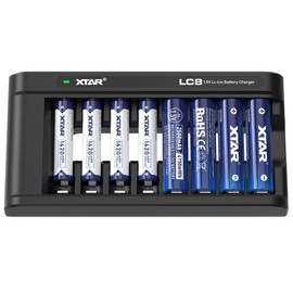 aa AAA Batteries 4pcs XTAR 1.5V Battery 4150mWh AA with 4pcs 1620mWh AAA Combo LC8 Battery Charger (LC8+4 * 4150mWh AA+4 * 1620mWh AAA)