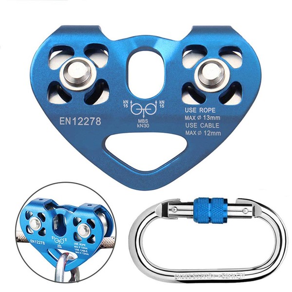 Youngneer Climbing Zip Line Pulley 30KN Double Tandem Speed Dual
