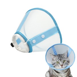 Clorvint Cat Cone Collar Soft, Lightweight Mesh Cat Cone to Stop Licking Adjustable E Collar for Cat Small Dogs, Blue M