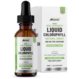 Liquid Chlorophyll Drops for Water - 60ml for 60 Servings - 2 Month Supply of High Strength 100mg Chlorophyll Liquid Drink - Made in UK