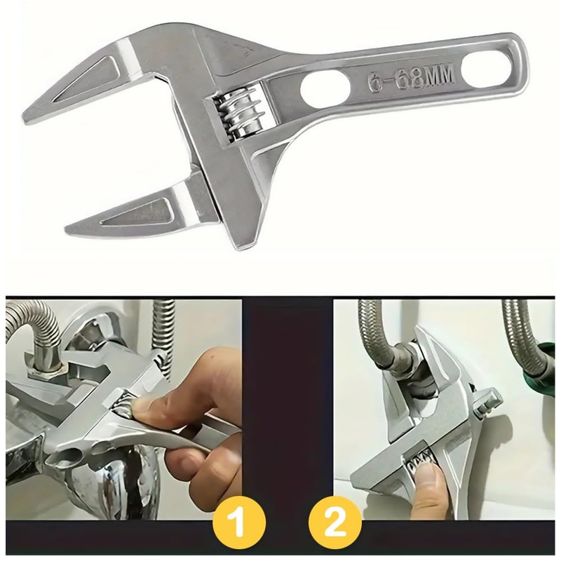 Adjustable Wrench,Adjustable Thin & Extra Wide Spanner Wrench,Aluminum Alloy Adjustable