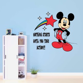 Cartoon Holiday, Gift, Decorating, Ideas Take Action Donald Duck Cartoon Character Minnie Goofy Daisy Porkey Pluto Mouse Cute Character Kids Stars Stickers Decal Cling- Size: 30 in(W) x 30 in(H)