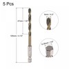 sourcing map 5 Pcs High Speed Steel Hex Shank Twist