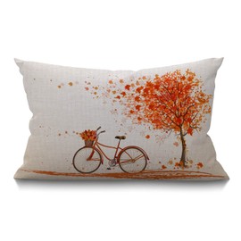 BGBDEIA Decorative Linen Cushion Covers 30 x 50 cm (12" x 20") Rectangular Tree Throw Pillow Covers for Garden Patio Living Room Couch Sofa