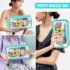 izuzta - Bolsa de maquillaje con parche de chenilla, con