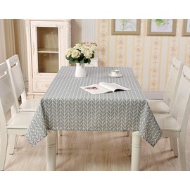 Wondder Cotton Linen Table Cloth Geometry Printing for Multifunctional Table Cover Tablecloth Home Kitchen Decoration (100x140cm(39x55inch), Gray)