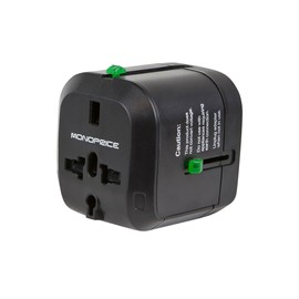 Monoprice Compact Cube Universal Travel Adapter, Supports International Power Outlets, Black