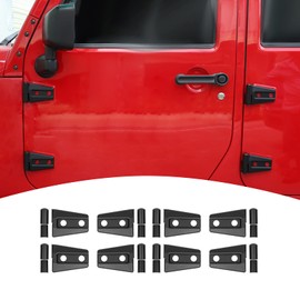 8PCS Door Hinge Covers Protector for 2007-2018 Jeep Wrangler JK JKU 4-Door (Matt Black)