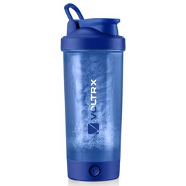 VOLTRX Electric Blender Shaker Bottle, Merge, USB C Rechargeable Electric Protein Shake Mixer, Shaker Cups for Protein Shakes ,BPA Free, 24oz protective cup - Color: Blue