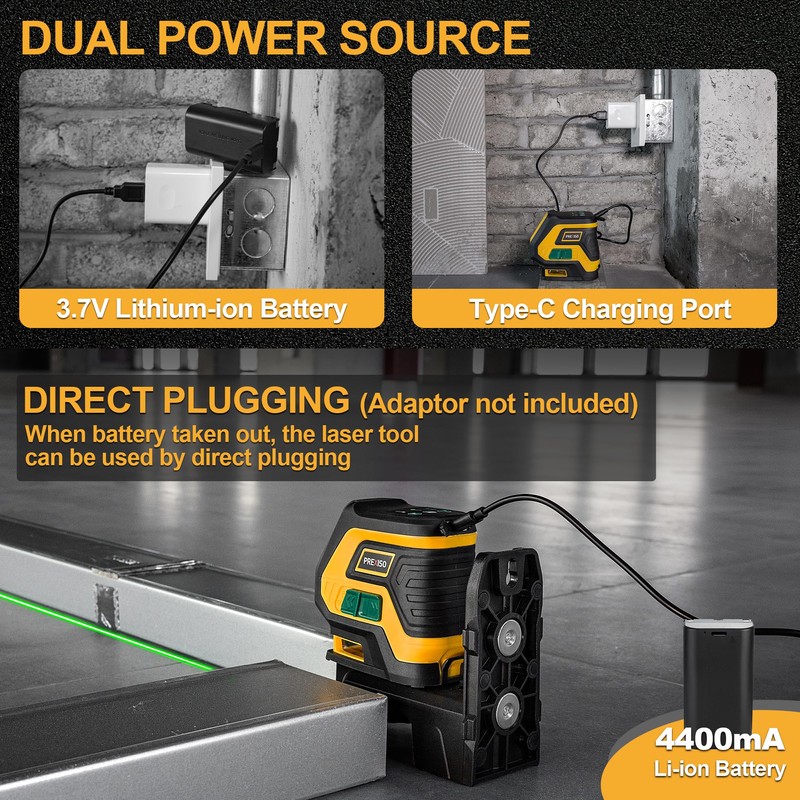 PREXISO Laser Level with Tripod & 2 Plumb Dots -