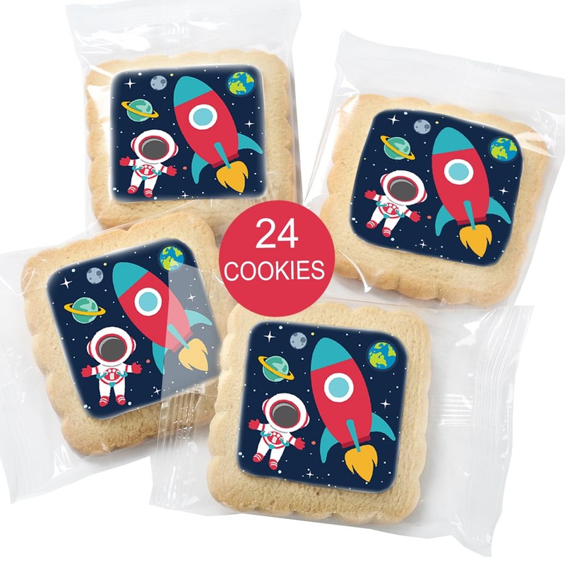 Space Themed Cookies Individually Wrapped Bulk | Outer Space Astronaut