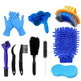 Oumers Fahrrad-Reinigungsbürsten-Set, 10-teilig, Reinigungswerkzeuge für Motorrad-Fahrradketten, Fahrrad-Reinigungssets, Fahrrad-Reinigungsbürsten, Werkzeugset für Kette/Kurbel/Reifen/Kettenrad