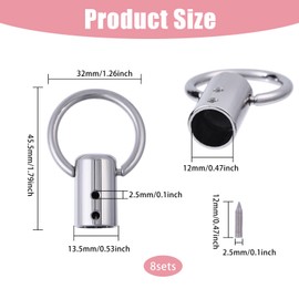 CHGCRAFT 8 Sets of Hang Buckle Clip with Iron Screws Alloy Bag Side Clip Bag Strap Chain Link Buckles for DIY Luggage Hardware Accessories Clasp Findings, Silver, 1.8 x 1.26 Inches, silver