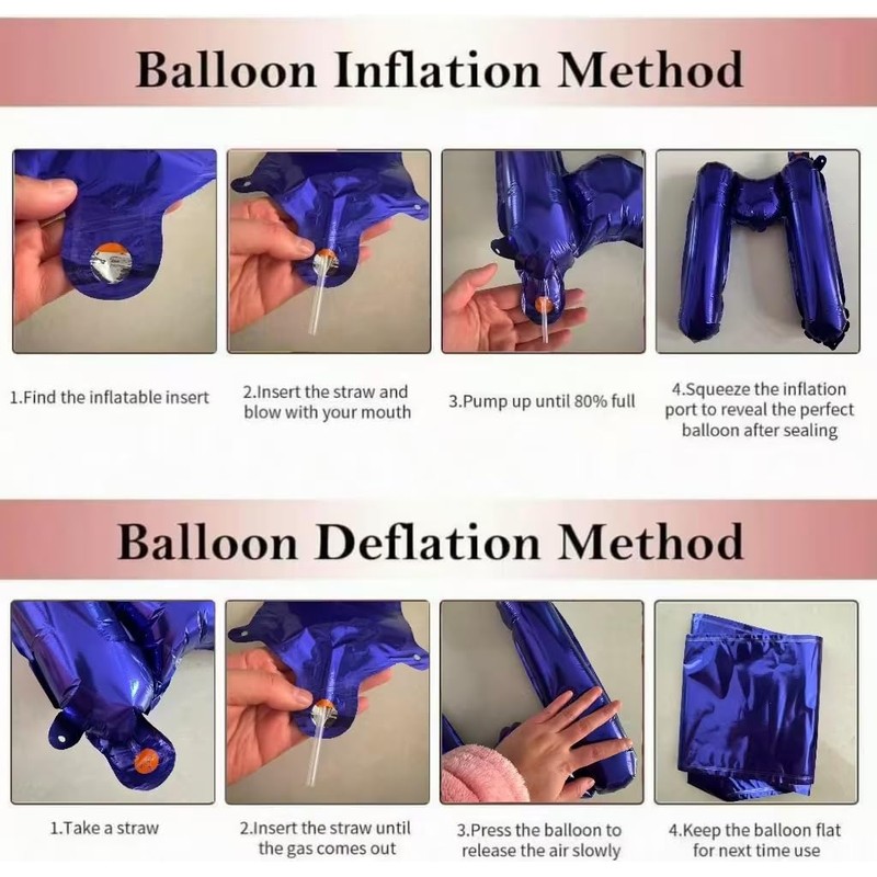 HS Palloncino con lettera M, 40 cm, blu, decorazione per