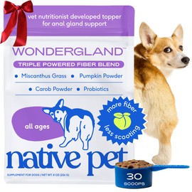 Native Pet WonderGland - Dog Anal Gland Treatment Using Fiber for Dogs - Prevent Scooting for Dogs Anal Gland Supplement Including Dog Gut Health Probiotics for Anal Gland Support - 30 Scoops