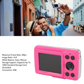 Digital Camera, FHD 16MP 1080P Digital Point and Shoot Camera with 2.4 Inch LCD Screen, 16x Zoom, Anti-Shake, Portable Camera for Selfies on School Travel