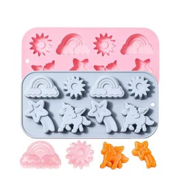 8-Cavity Unicorn Silicone Molds, 2-Pack (Blue & Pink)